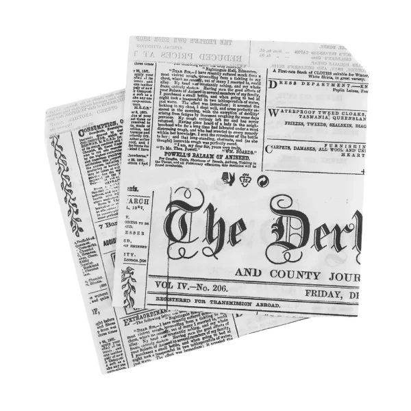 1-24.webp Colțare din hârtie albă, imprimată ziar, rezistent la grăsimi