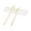 1-8.webp Set furculiță și cuțit de unică folosință, din plastic + șervețel