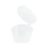 Sosieră unică folosință, rotundă, din plastic, cu capac atașat
