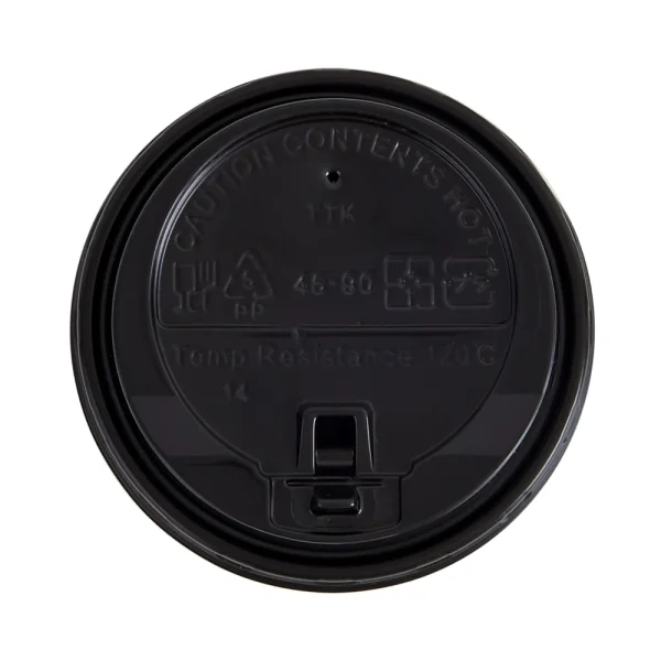 2-21-1.webp Capace de unică folosintă, negre, cu safelock, din plastic, pentru pahare din carton
