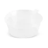 Sosieră unică folosință, rotundă, din plastic, cu capac atașat
