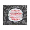 Cutii burger, din carton natur, cu autoformare, imprimate negru, roșu și alb