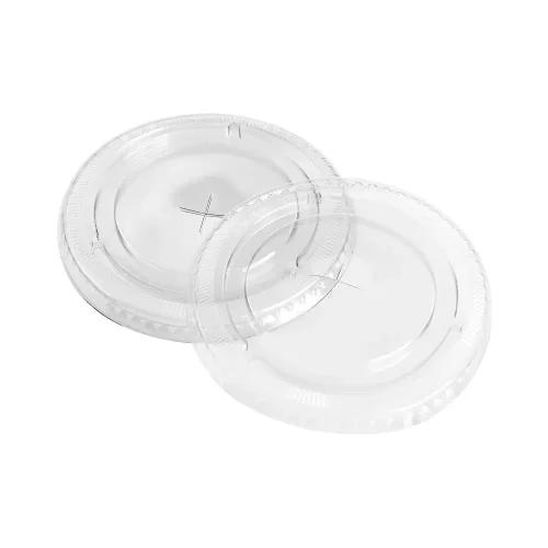 Capace de unică folosință, din plastic, plate, cu gaură