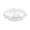 Bol salată de unică folosință, transparent, rotund, din plastic + capac