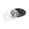 Bol salată unică folosință, negru, rotund, din plastic + capac