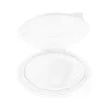 Sosieră unică folosință, ovală, cu capac atașat, din plastic