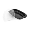 Platou de unică folosință, negru, cu capac, din plastic