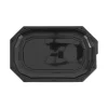 Platou de unică folosință, negru, cu capac, din plastic