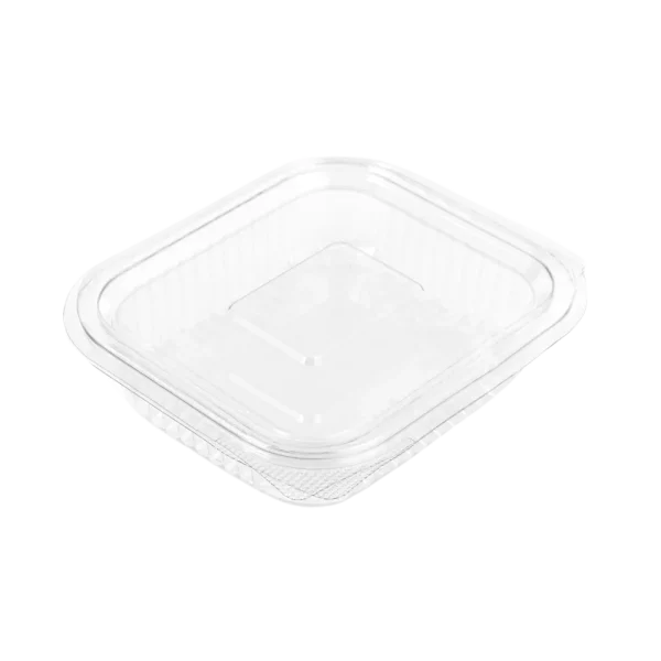 Caserolă de unică folosință,din plastic, transparentă, cu capac atașat
