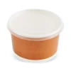 Bol supă de unică folosință din carton natur, interior alb, cu capac plastic